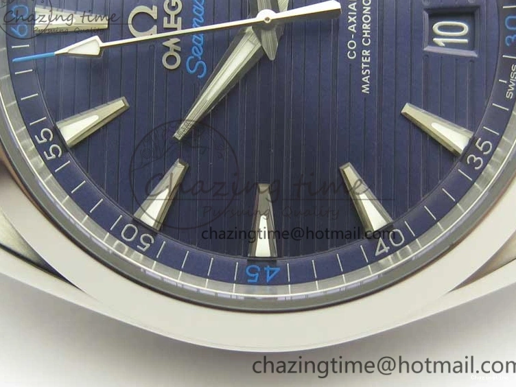 0130 Aqua Terra 150M Master Chronometers VSF 1:1 Best Edition Deep Blue Dial Silver Hand on SS Bracelet A8900 Super Clone HighPerformance 8013